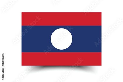 Flag of Laos. Laos flag. Flag icon. Standard color. Standard size. A rectangular flag. Vector illustration.