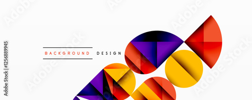 Minimal geometric abstract background. Circle square and triangle design