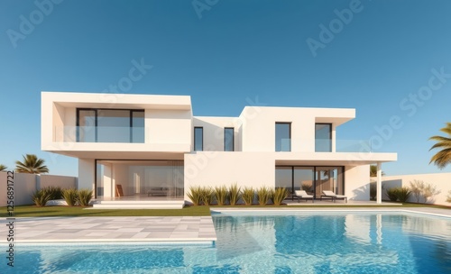 Obraz na płótnie House with swimming pool isolated on transparent background architecture photographyarchitecture city building urban design exterior background tourism w salonie