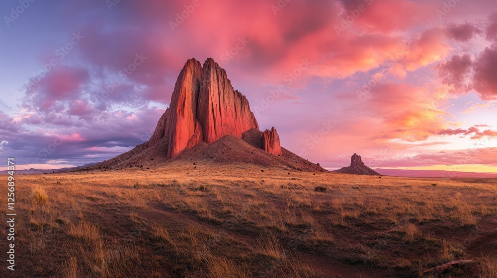 Fototapeta premium Shiprock, New Mexico at Sunset