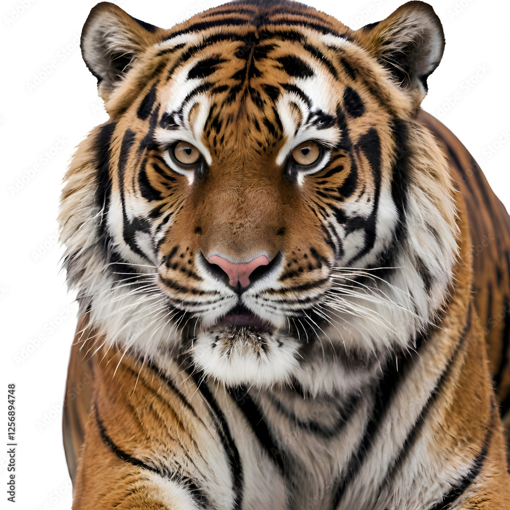 tiger on white background, lion isolated on transparent white background tiger on white background, lion isolated on transparent white background