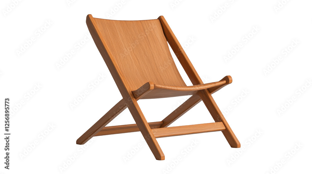 Stylish wooden folding chair for relaxation in various settings. transparent background Stylish wooden folding chair for relaxation in various settings. transparent background