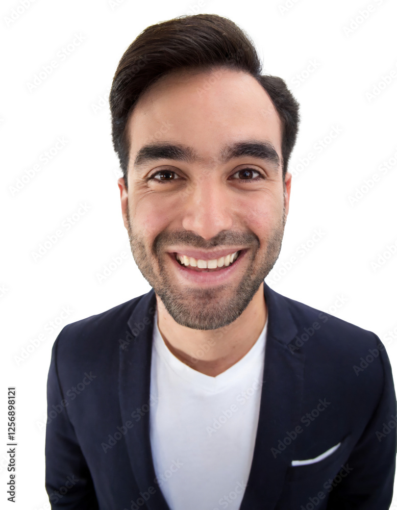 Portrait of only one Man. White Background. Portrait of only one Man. White Background.
