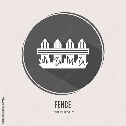 Symbol fence logo. Illustration of fence in flat. Stock vector.