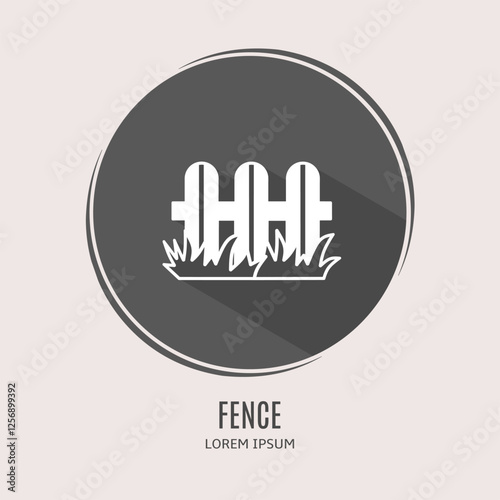 Symbol fence logo. Illustration of fence in flat. Stock vector.