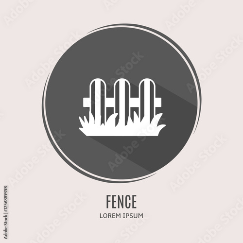 Symbol fence logo. Illustration of fence in flat. Stock vector.