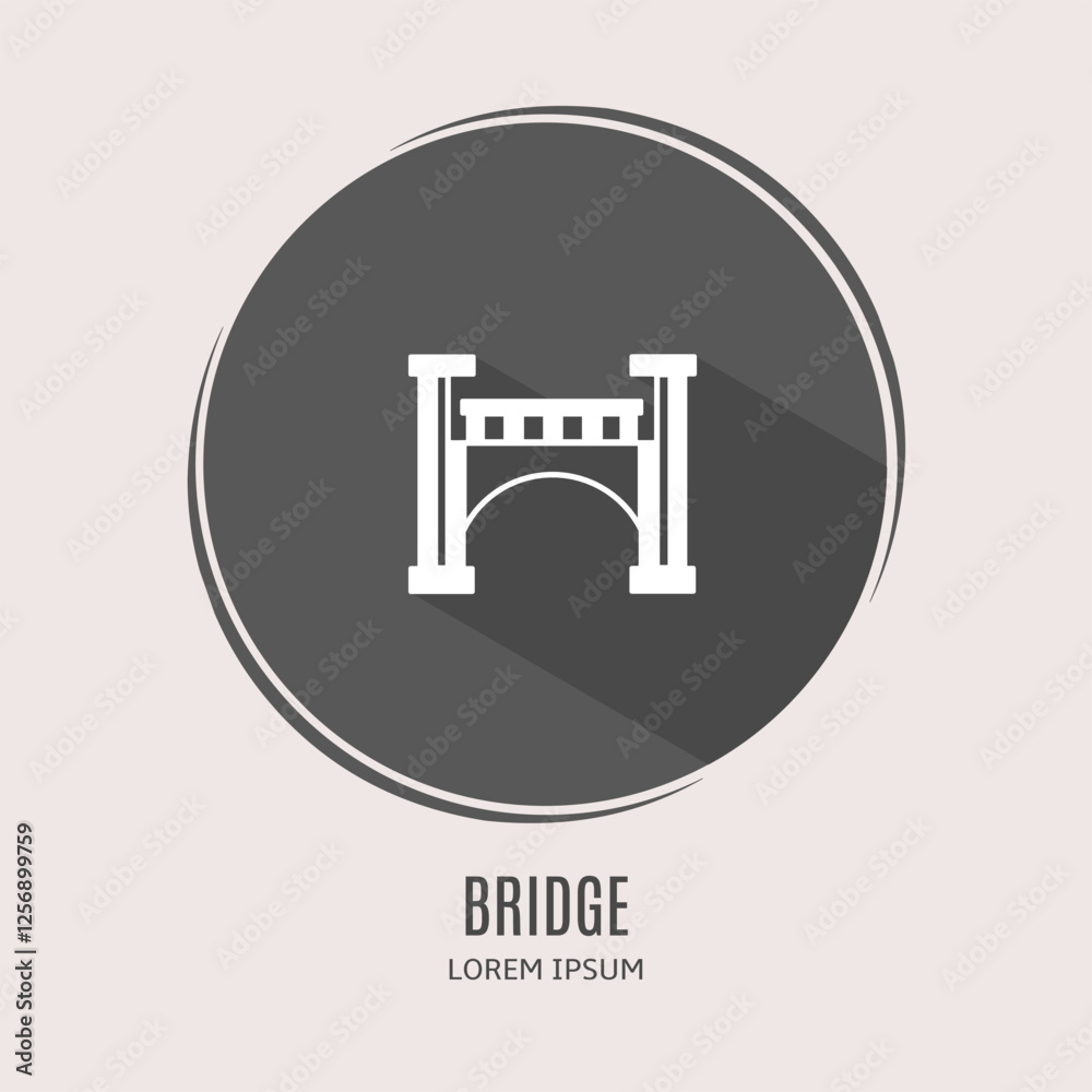 Symbol bridge logo. Illustration of bridge in flat. Stock vector. Symbol bridge logo. Illustration of bridge in flat. Stock vector.