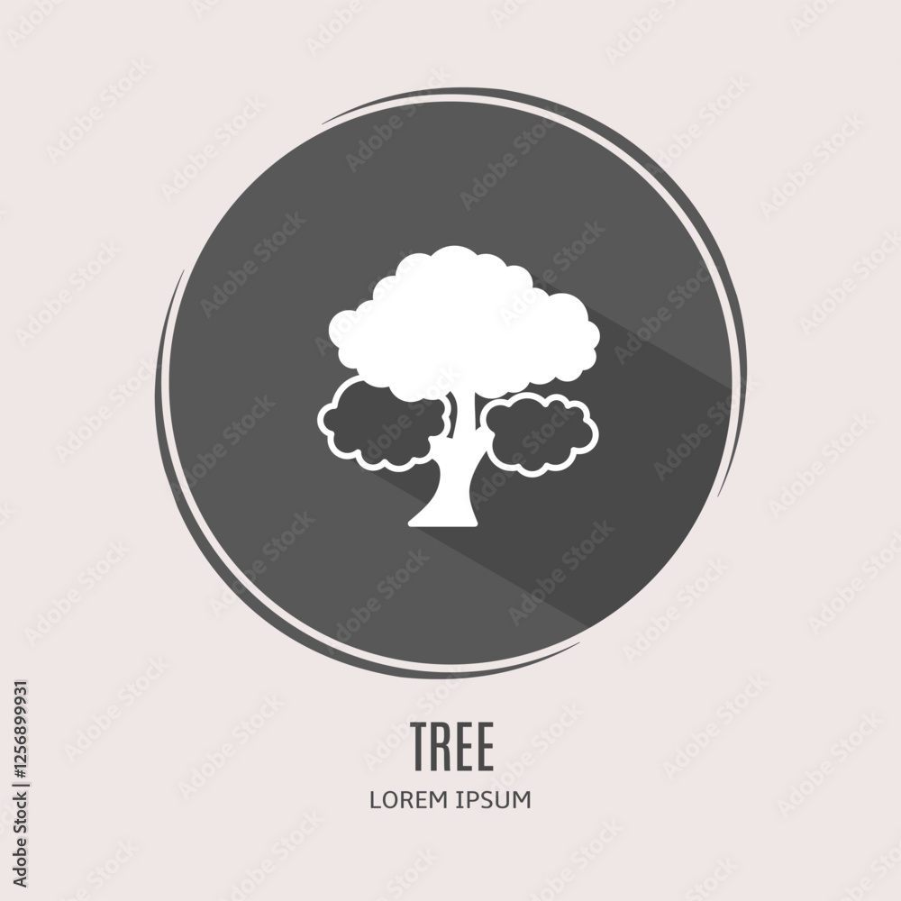 Symbol tree logo. Illustration of tree in flat. Stock vector. Symbol tree logo. Illustration of tree in flat. Stock vector.