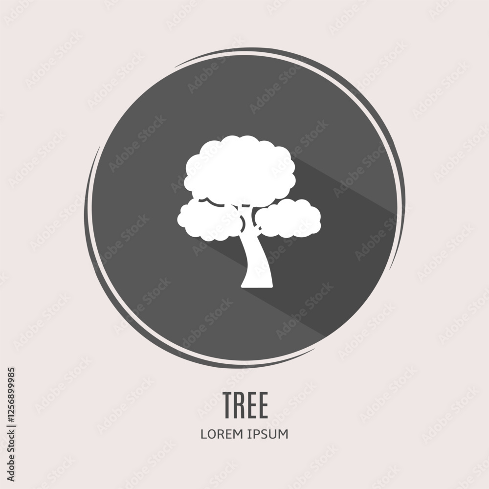 Symbol tree logo. Illustration of tree in flat. Stock vector. Symbol tree logo. Illustration of tree in flat. Stock vector.