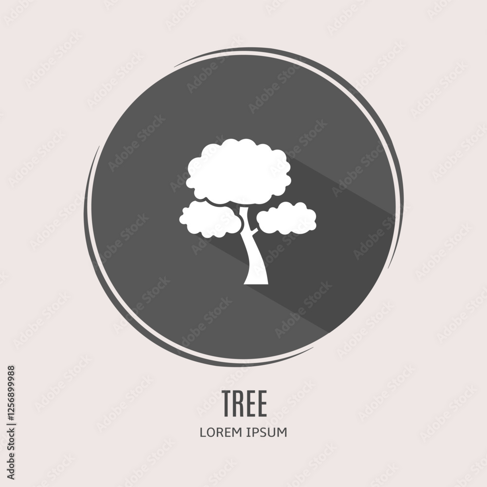 Symbol tree logo. Illustration of tree in flat. Stock vector. Symbol tree logo. Illustration of tree in flat. Stock vector.