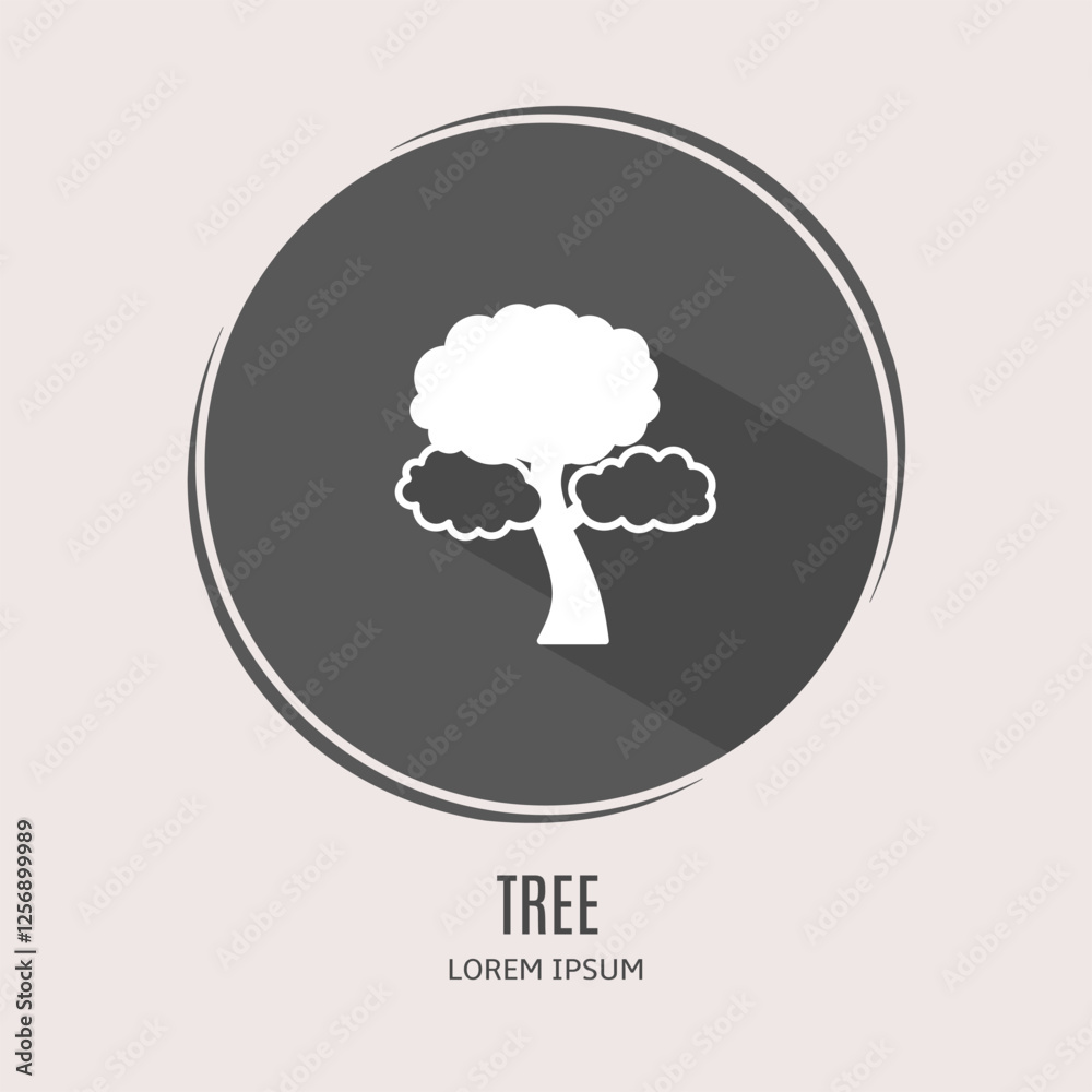 Symbol tree logo. Illustration of tree in flat. Stock vector. Symbol tree logo. Illustration of tree in flat. Stock vector.