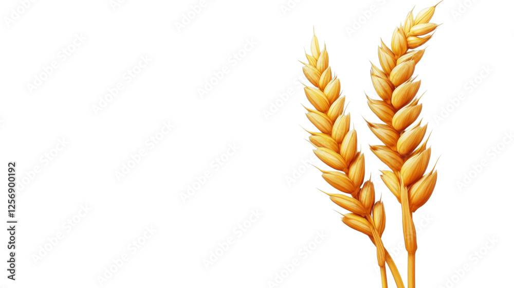 Two ears of wheat growing on transparent background Two ears of wheat growing on transparent background
