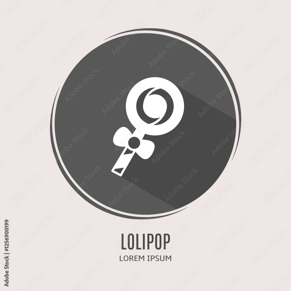 Symbol lolipop logo. Illustration of lolipop in flat. Stock vector. Symbol lolipop logo. Illustration of lolipop in flat. Stock vector.