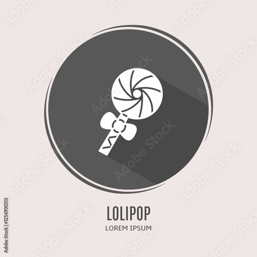 Symbol lolipop logo. Illustration of lolipop in flat. Stock vector.