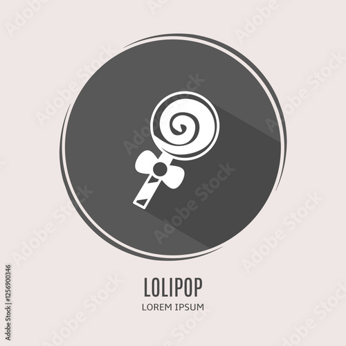 Symbol lolipop logo. Illustration of lolipop in flat. Stock vector.