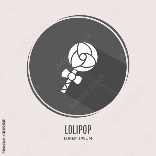 Symbol lolipop logo. Illustration of lolipop in flat. Stock vector.