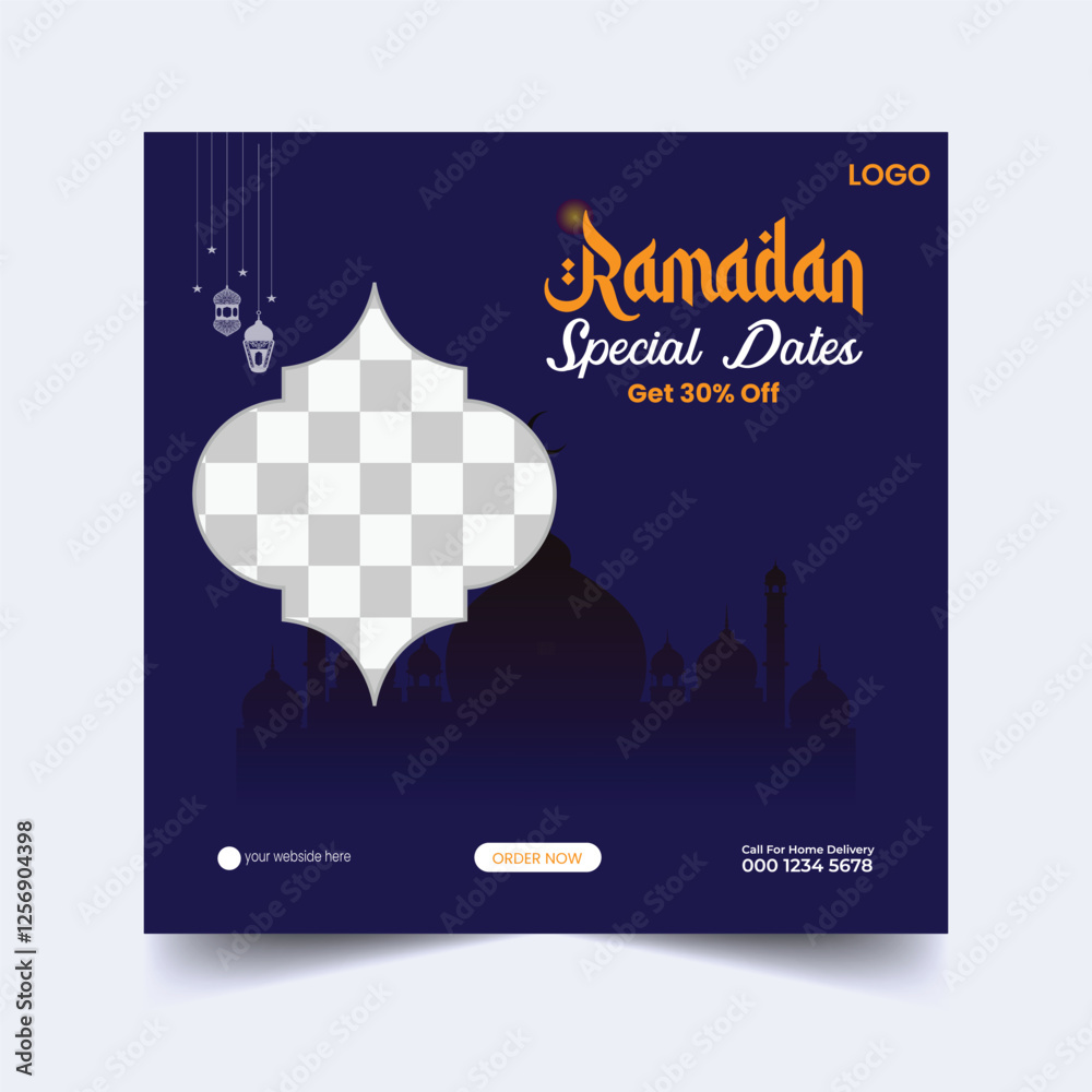 Naklejka premium Ramadan social media post design.