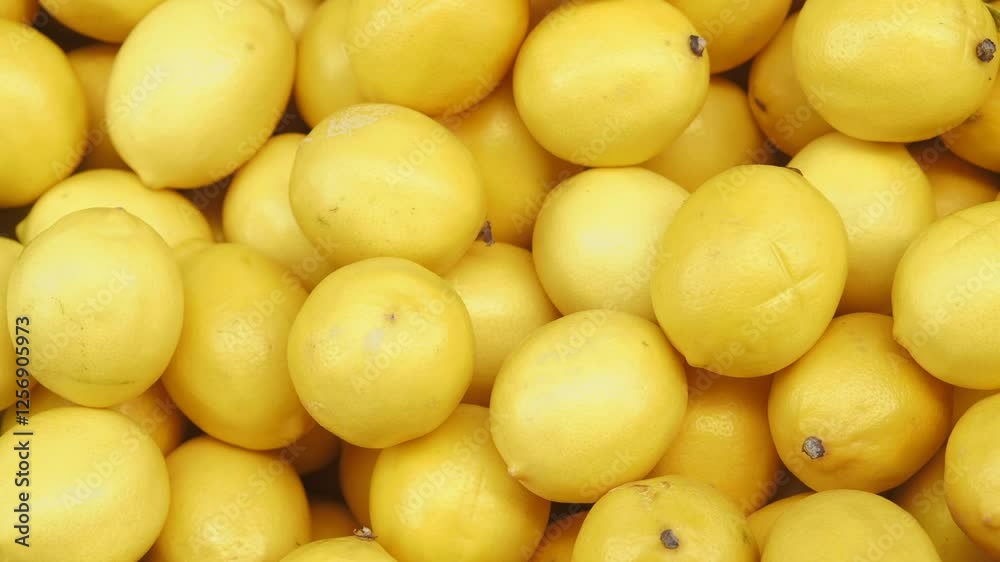 Fresh lemons piled high at a local market stand Fresh lemons piled high at a local market stand