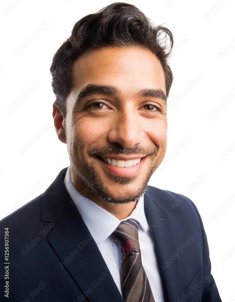 Portrait of only one Man. White Background. Portrait of only one Man. White Background.