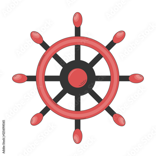 Pirate Treasure Icon with Flat Cartoon Design. Vector Illustration.