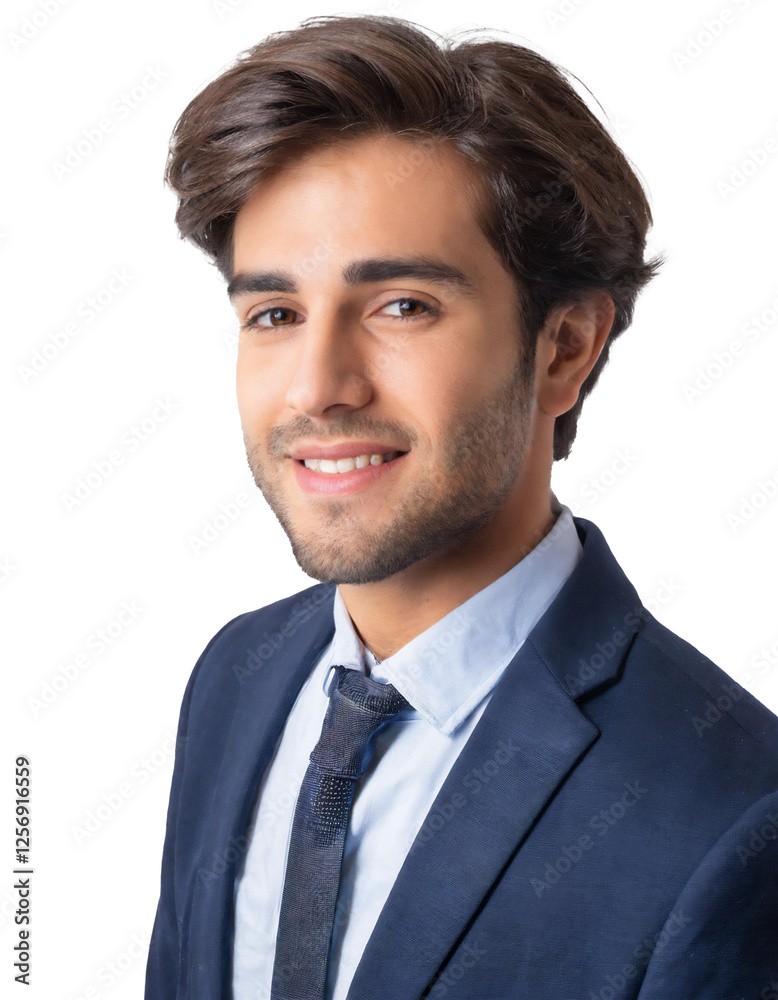 Portrait of only one Man. White Background. Portrait of only one Man. White Background.