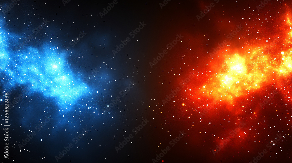 Naklejka premium cyberpunk neon gaming background in red and blue hues, symbolizing technology, chaos, and modern digital themes with blurred dynamic lines and space for captioning