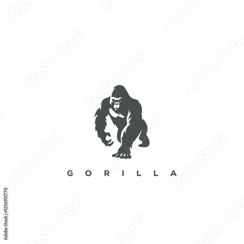 gorilla silhouette logo vector illustration design