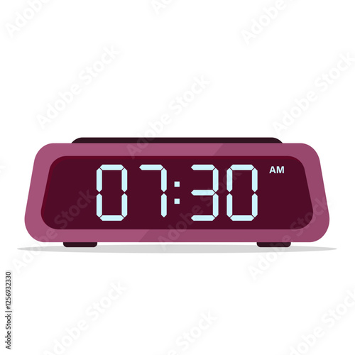 digital alarm clock flat logo icon vector illustration modern design isolated on white background