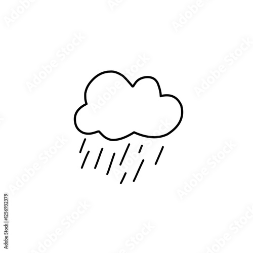 rain cloud line illustration