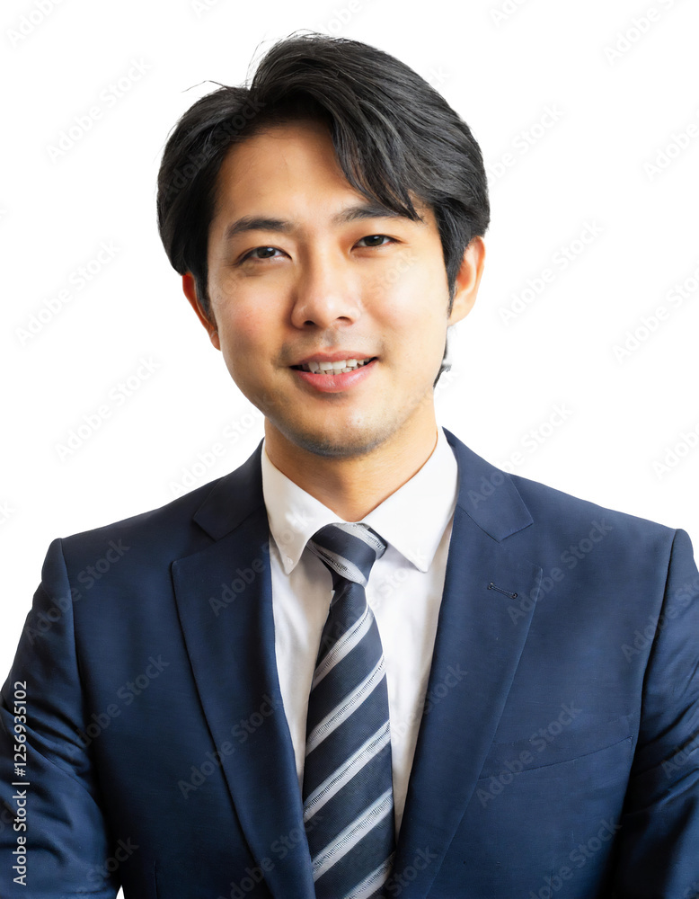 Portrait of only one Man. White Background. Portrait of only one Man. White Background.