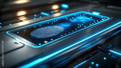 Access Detection Gadgets, Fingerprint Scanning Pad with Holographic Display and Sleek Metallic Accents