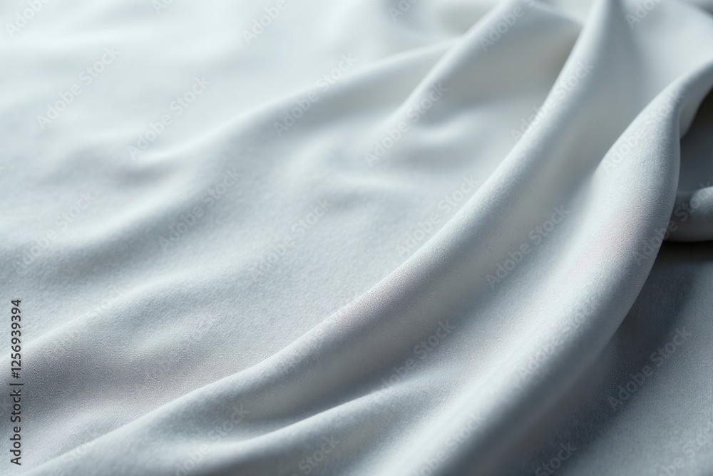 Obraz premium Elegant Draped Light Gray Fabric Texture Background, Ideal for Fashion and Design Projects