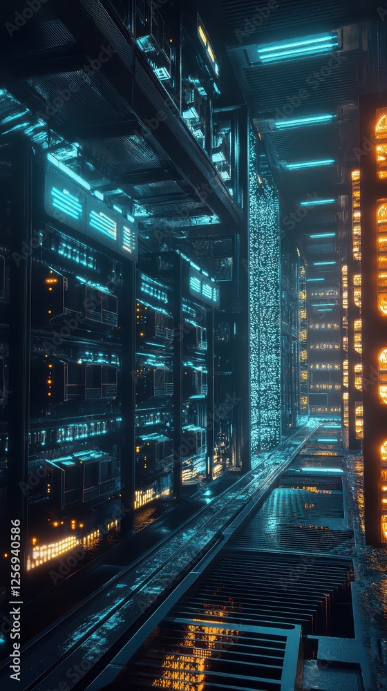 Cryptocurrency mining facility managed by autonomous AI algorithms Cryptocurrency mining facility managed by autonomous AI algorithms
