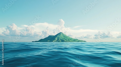 Wallpaper Mural Tropical island paradise, ocean view, sunny day, travel background Torontodigital.ca