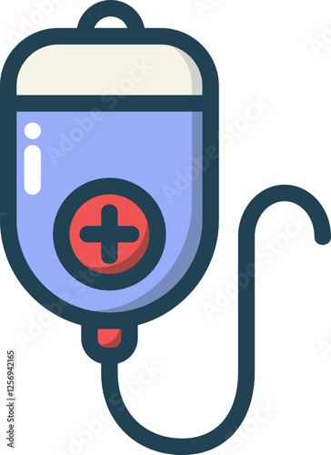 Saline Drip Filled Line Icon