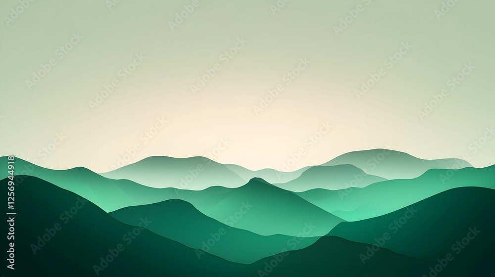 Fototapeta premium Pixel Art Landscape With Verdant Mountains