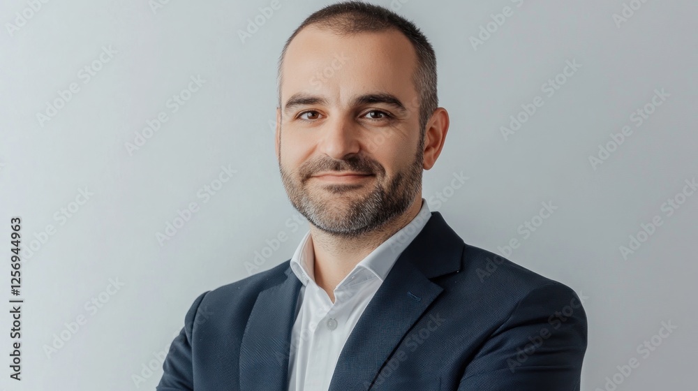 Businessman portrait, confident, studio shot. Possible use professional headshot for website or social media Businessman portrait, confident, studio shot. Possible use professional headshot for website or social media