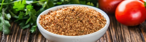 Dukkah Spice Blend with Tomatoes and Parsley photo