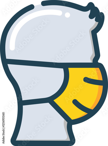Face Mask Filled Line Icon