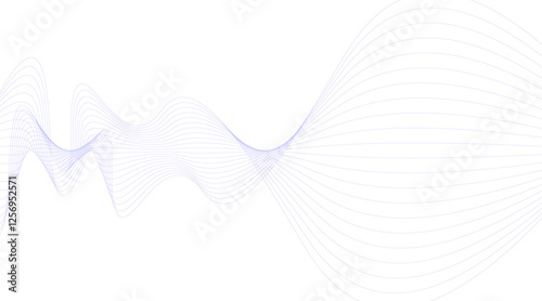 Dynamic flowing wave lines design element. Futuristic technology and sound wave pattern. Modern abstract glowing wave background.