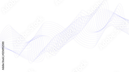 Dynamic flowing wave lines design element. Futuristic technology and sound wave pattern. Modern abstract glowing wave background.
