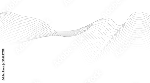 Gray wave curve lines abstract background with flowing particles. Modern backdrop design for business, presentation, banner.
