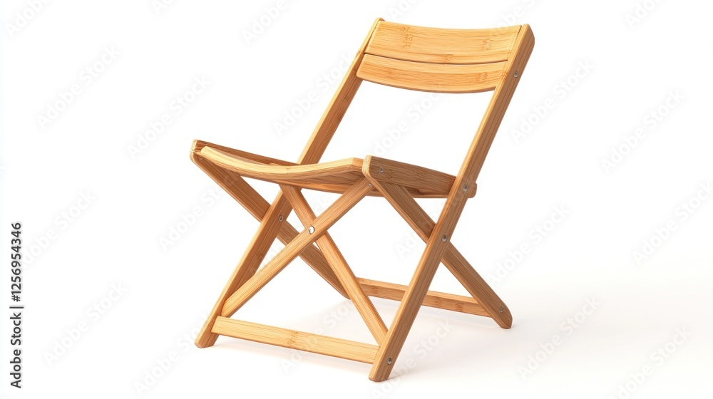 Folding Bamboo Chair, Simple Design, Isolated, Home Furnishing, Ideal for Indoor or Outdoor Use Folding Bamboo Chair, Simple Design, Isolated, Home Furnishing, Ideal for Indoor or Outdoor Use