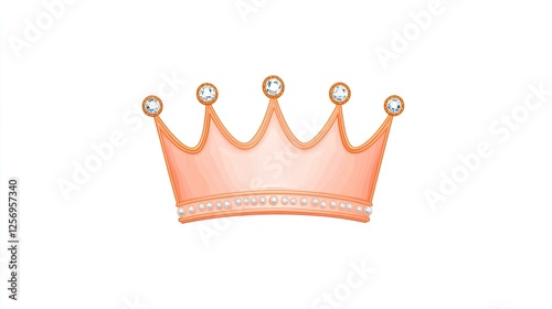 Elegant pink crown adorned with pearls and gems, symbolizing royalty and celebration