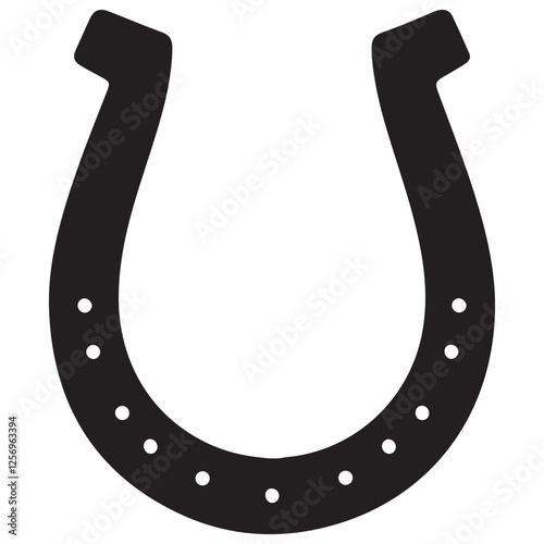 Good Fortune Horseshoe Silhouette Vector Illustration Lucky Charm Design