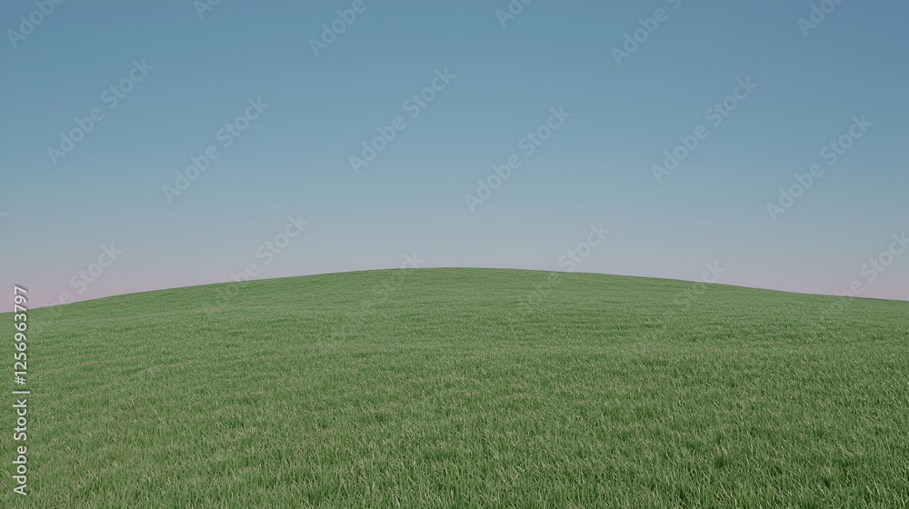 Gentle green hill under a clear sky, peaceful landscape for background use Gentle green hill under a clear sky, peaceful landscape for background use