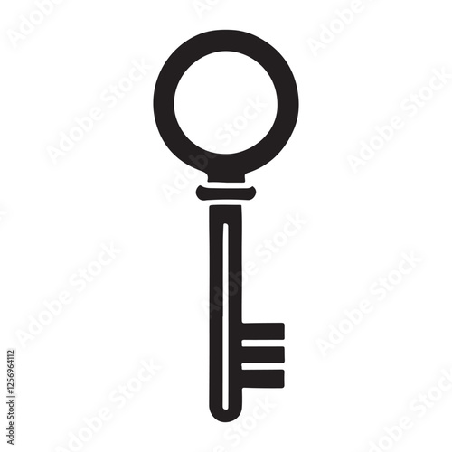 Antique key silhouette vector art for mystery design concepts photo