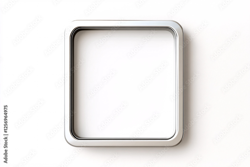 square metallic frame on white background 3d render square metallic frame on white background 3d render