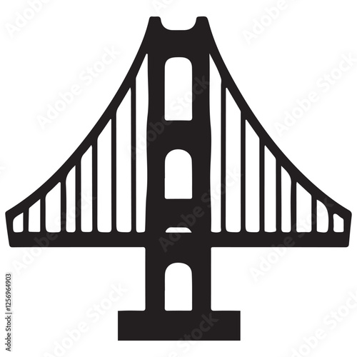 Golden Gate Bridge Silhouette Vector Illustration San Francisco Landmark