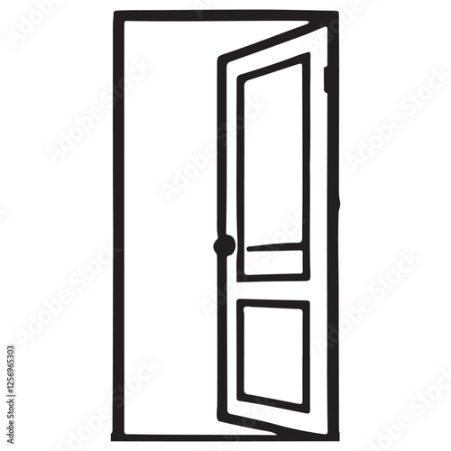 Open Door Silhouette Simple Vector Illustration Graphic Template photo